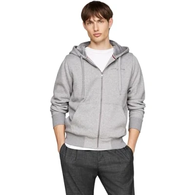 Afbeelding van TOMMY Hilfiger Heren LOGO FUR gevoerd HOODY MW0MW37245, Zip Through Hoodie, Grijs, L, Grijs (Medium Grey Heather), L