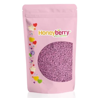 Afbeelding van Natuurlijke Eetbare Kleurrijke Strooisels 200g Cakedecoratie en Suikerstrooisels Perfect voor Bakken, Taarten, Cupcakes, Koekjes Desserts Geproduceerd in de EU (Lila Sterren)