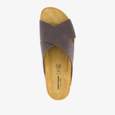Afbeelding van Hush Puppies heren slippers bruin Maat 45