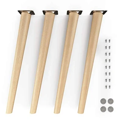 Afbeelding van sossai® houten meubelpoten Clif Round Olieafwerking Hoogte: 45 cm HMF2 rond, conisch (schuin ontwerp) Materiaal: massief hout (beuken) voor stoelen, tafels, kasten etc.