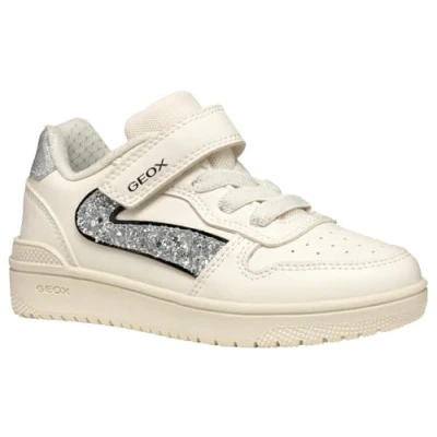 Afbeelding van Geox Meisjes J Washiba Girl A Sneakers, Lt Ivoor Silver, 30 EU