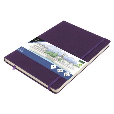 Afbeelding van Schetsboek Kangaro A4 purple heart PU HC 80 vel 140gr roomwit met elas