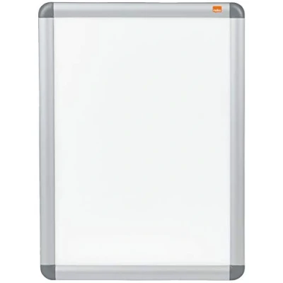 Afbeelding van Nobo Premium Plus A3 Poster Clicklijst, Wandgemonteerd, Reflectiewerende Afdekplaat, Gladde Afgeronde Hoeken, Hoekmontage, PP en Aluminium, 1,7 x 33,9 46,3 Centimeter, Zilverkleurig, 1902213