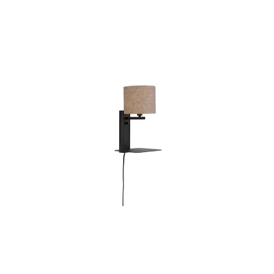 Afbeelding van ​it’s about RoMi Wandlamp Florence Plank+Usb Donkerlinnen