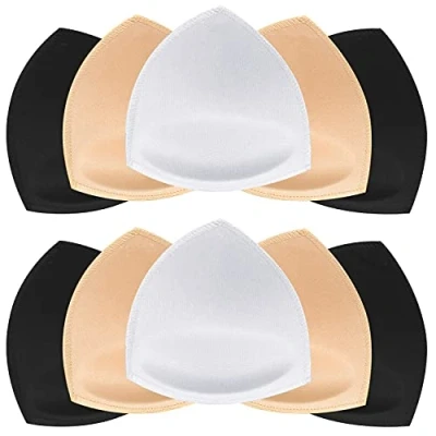 Afbeelding van SKENGWEL 5 paar vrouwen Driehoek BH Pads Inserts Verwijderbare Push Up Sport Cups Vervangingen Voor Bikini Top Badpak, 3 kleur B/C