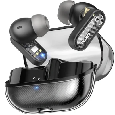 Afbeelding van TOZO Hybride actieve ruisonderdrukking draadloze oordopjes, 4 microfoons ENC AI Clear Calls, Crystal Case, Bluetooth 5.4&quot; Ear Hoofdtelefoon Stereo Bass Heasets, Waterdichte headset, 32 EQ&#039;s via app,