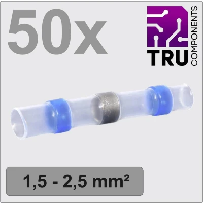 Afbeelding van TRU COMPONENTS TC 12888424 Stootverbinder Met krimpkous 1.5 mm² 2.5 Volledig geïsoleerd Blauw 50 stuk(s)