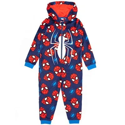 Afbeelding van Marvel Spider Man Onesie Boys Kids All In One Face Mask Costume Pyjama 6 7 jaar