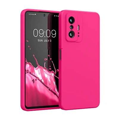 Afbeelding van kwmobile telefoonhoesje compatibel met Xiaomi 11T / Pro hoesje Zachte case voor smartphone Back cover in neon roze