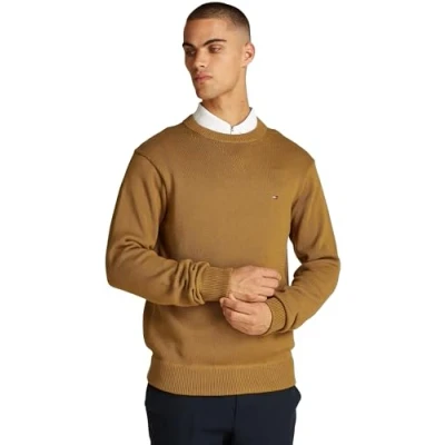 Afbeelding van Tommy Hilfiger Chunky C NECK Trui, Heren, Maat: Small, Country brown