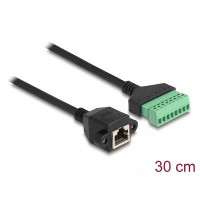 Afbeelding van Delock RJ45 Kabel Cat.6 Buchse zu Terminalblock Adapter zum Einbau 30