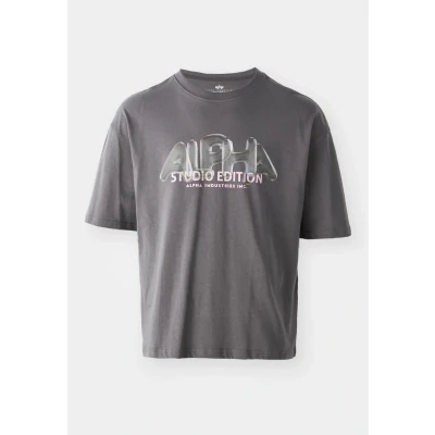 Afbeelding van Alpha Industries Studio Edition VIBE Tshirt print, Heren, Maat: Small, Vintage grey