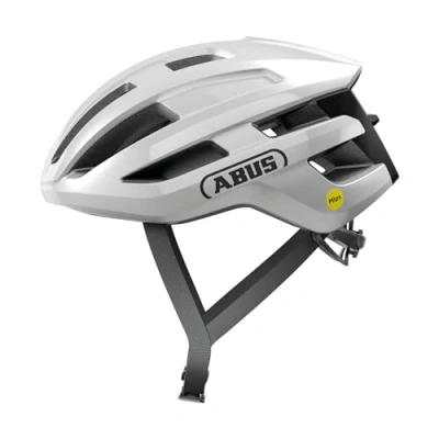 Afbeelding van ABUS PowerDome MIPS racefietshelm lichte fietshelm met slim ventilatiesysteem en impactbescherming Made in Italy voor mannen vrouwen wit, maat L