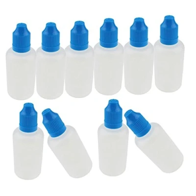 Afbeelding van 30ml Lege Plastic Oogdruppelaar Vloeibare Water Knijpbare Druppelfles met Blauwe GLB Pack van 10