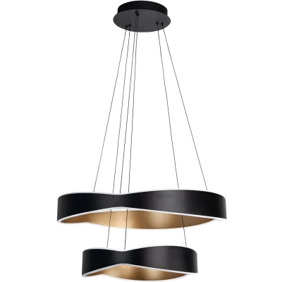 Afbeelding van Modern Industrieel Hanglamp Ø60 cm en Ø40 Zwart Goud Onda