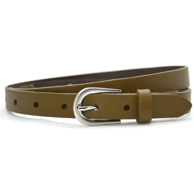 Afbeelding van Take it riem dames taupe riemen Smal Riemmaat 85 Totale lengte 100 cm Smalle leren