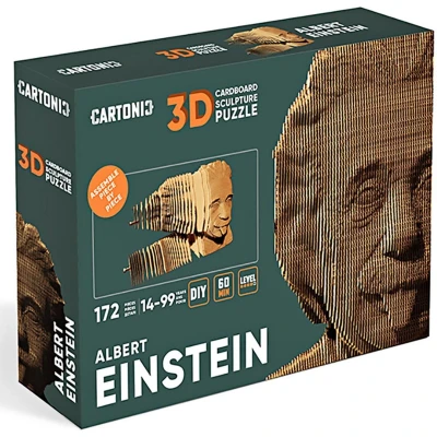 Afbeelding van CARTONIC Albert Einstein 3D puzzel DIY ecologisch cadeau kado kinderen en volwassenen