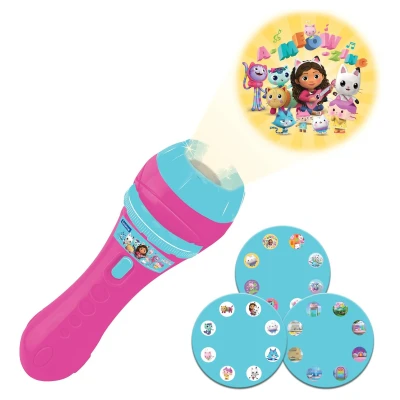 Afbeelding van Lexibook, Gabby&#039;s Dollhouse, Verhalenprojector en zaklamp, Projecteert 24 beelden van de Dollhouse TV serie met 3 schijven, Roze/blauw, LTC050GDH
