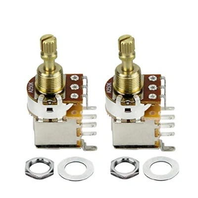 Afbeelding van FLEOR 2 STKS A250K Push Bounce Schakelaar Potentiometer Audio Taper Pot Korte Split Koperen As Voor Elektrische Gitaar Bas Volume/Tone Controls