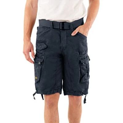 Afbeelding van Geographical Norway PANORAMIQUE MEN Mannen Casual Katoenen Bermuda Shorts Sport Cargo Ademende Chino Korte Normaal Comfortabel MARINE BLAUW M