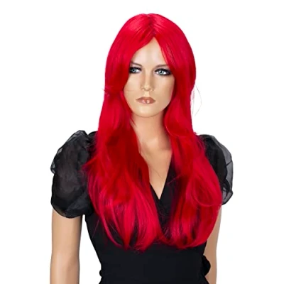 Afbeelding van CAISHA Pruik Volumineus Lang Haar Cosplay Theatershow Golvend Vuurrood WLR7