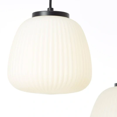 Afbeelding van Brilliant Hanglamp Kaizen 5 lichts zwart met wit 60156/76