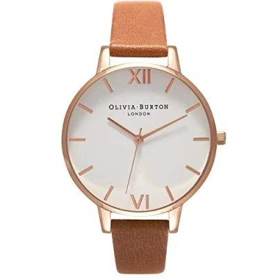 Afbeelding van Olivia Burton Dames analoog Japans kwartshorloge met lederen band OB16BDW19