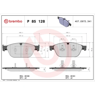 Afbeelding van Brembo Remblokset P 85 128