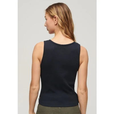 Afbeelding van Superdry Athletic Essentials Button DOWN Top, Dames, Maat: 36, Eclipse navy