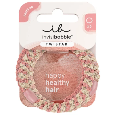 Afbeelding van invisibobble Twistar Blush Braids I stijlvolle, haarvriendelijke haaraccessoires 3 stuks