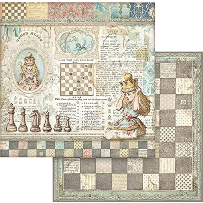Afbeelding van Stamperia Alice Queen 12x12 Inch Paper Sheets (10pcs) (SBB816) (DISCONTINUED)