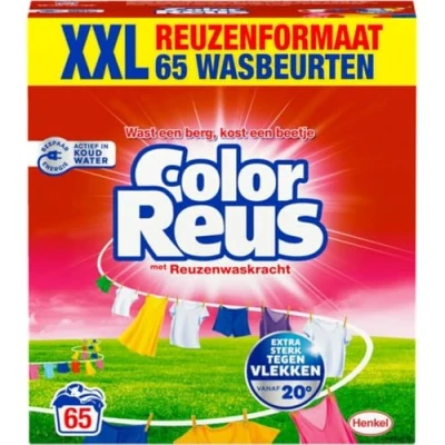 Afbeelding van 2x Witte Reus Waspoeder Color 65 Wasbeurten 3,25 kg