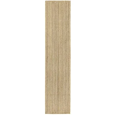 Afbeelding van HAMID Jute Vloerkleed, Granada Tapijt 100% Natuurlijke Vezels, Zacht Vloerkleed en Hoge Sterkte, Handgeweven, Woonkamer, Eetkamer, Slaapkamer, Hal (400x80 cm)