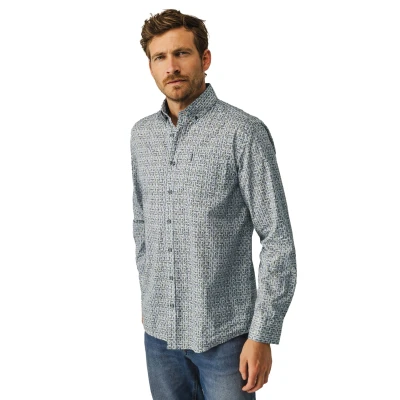 Afbeelding van State of Art Overhemd Allover Print Regular Fit Blauw/dessin S