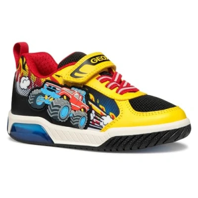 Afbeelding van Geox J INEK Boy E Basketbal, geel/rood, 28 EU, Geel Rood, EU