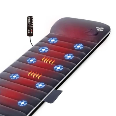 Afbeelding van SNAILAX Traagschuim massage mat met warmte , verwarmings en vibratiemassage matras, massagekussen voor het hele lichaam pijnverlichting