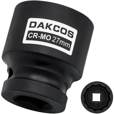 Afbeelding van DAKCOS 1/2 &quot;Drive 27mm Socket 12 Ponit Slagmoersleutel Aandrijfas Tool Stopcontact