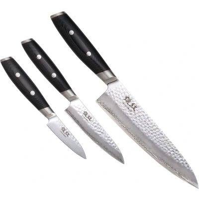Afbeelding van Yaxell Japans Serie Tsuchimon Messenset 3 Delig VG10 Staal 61 HRC Lagen Damaststaal Canvas Micarta Heft