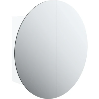 Afbeelding van vidaXL Badkamerkast met ronde spiegel en LED 47x47x17,5 cm wit