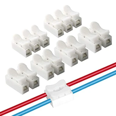 Afbeelding van QitinDasen 90Pcs Premium Veerdraadconnectoren Kit, Snelconnector Klemmenblok, Elektrische Kabelklem Klemmenblokconnector, LED Strip Lichte Draadverbinding (60Pcs CH2 + 30Pcs CH3)