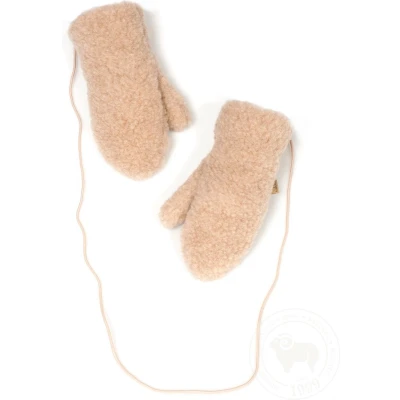 Afbeelding van Alwero Wanten van wol pluche beige maat XS (2 4 jaar)