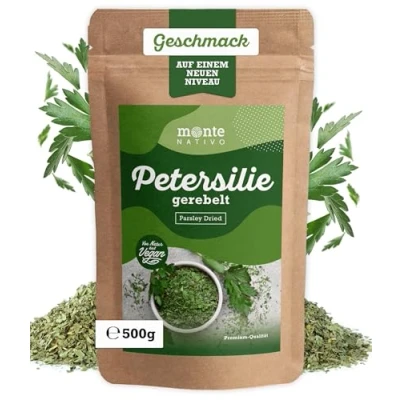Afbeelding van Peterselie gedroogd Monte Nativo (500g) gedroogde voor Soepen, Stoofpotten en Garnituren Premium Specerijen Thee
