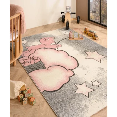 Afbeelding van Kindervloerkleed Beer Roze 120x170 Cm