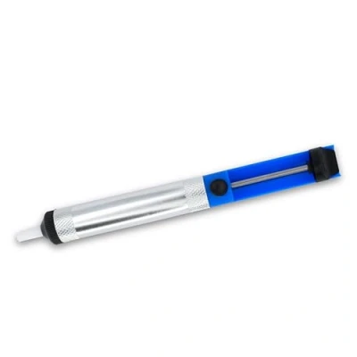 Afbeelding van BIGtec desoldeerpomp, antistatische soldeerzuiger, soldeertin, afzuigpomp, solderen, soldeerhulp, teflonpunt, licht metaal