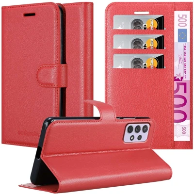 Afbeelding van Cadorabo Hoesje geschikt voor Samsung Galaxy A73 5G in KARMIJN ROOD Beschermhoes met magnetische sluiting, standfunctie en kaartvakje Book Case Cover Etui