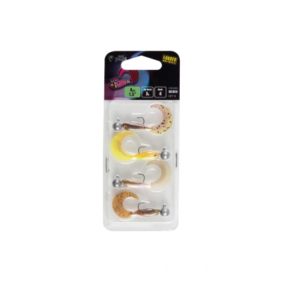 Afbeelding van Fox Rage Micro Grub Tail Mixed UV Colour Pack Loaded 3g loodkop (4cm) 4pcs Shad