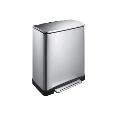 Afbeelding van Eko E Cube pedaalemmer 28 en 18 liter mat RVS