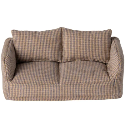 Afbeelding van Maileg poppenhuis sofa geruit 7,5 cm