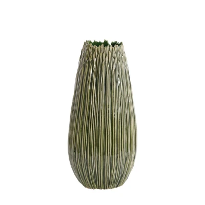 Afbeelding van Light&amp;living Vaas deco Ø24,5x52 cm KOPRA keramiek donker groen