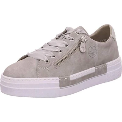 Afbeelding van Rieker Dames Frühjahr/Sommer N49c2 Low Top Sneakers, Grey Cement Silver 40, 40.5 EU